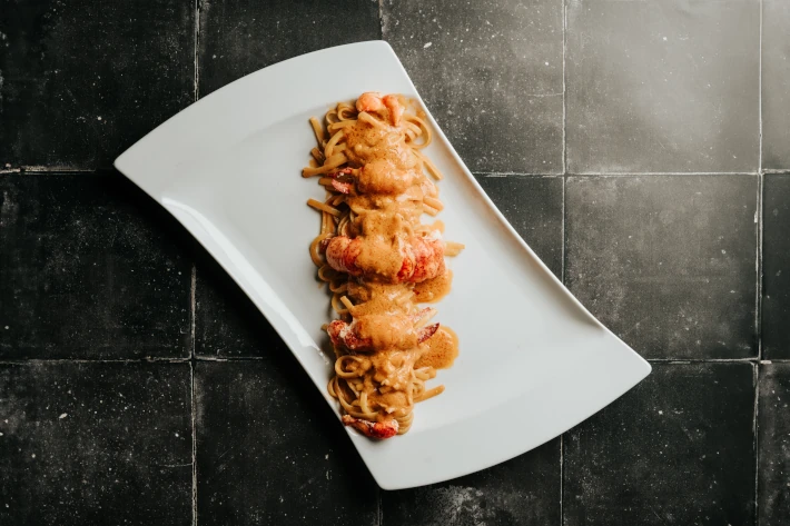 Linguine con bogavante.